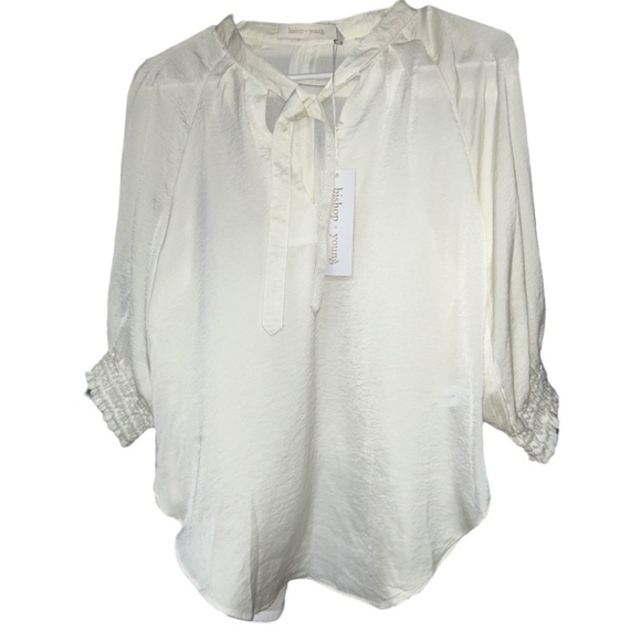 NWT Bishop + Young Bonnes Vacances Harper Smock Top Off white size Small - Picture 15 of 15